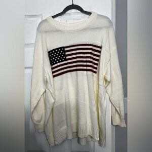 NWOT SHEIN USA Flag Sweater 3XL